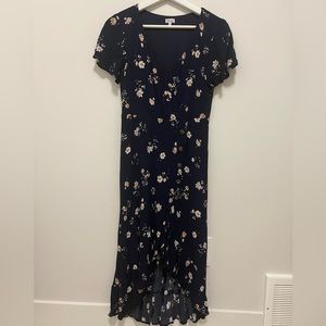 Kismet navy blue with flower design summer dress